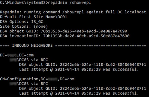 ActiveDirectoryドメインコントローラーの正常性とレプリケーションの確認 