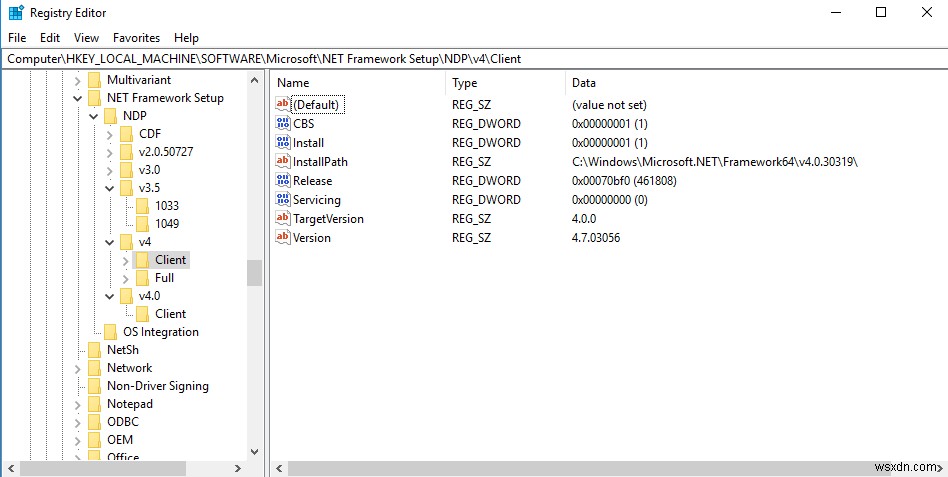 Windowsにインストールされている.NETFrameworkのバージョンを確認する方法は？ 