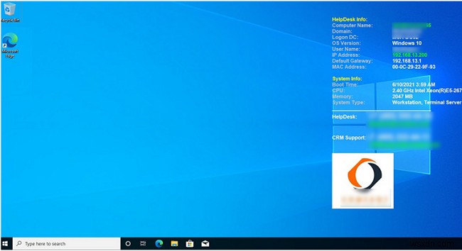 BgInfoを使用してWindowsデスクトップにシステム情報を表示する 