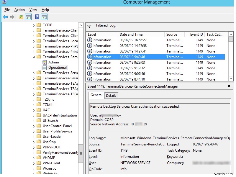 Windowsでのリモートデスクトップ接続ログの追跡と分析 