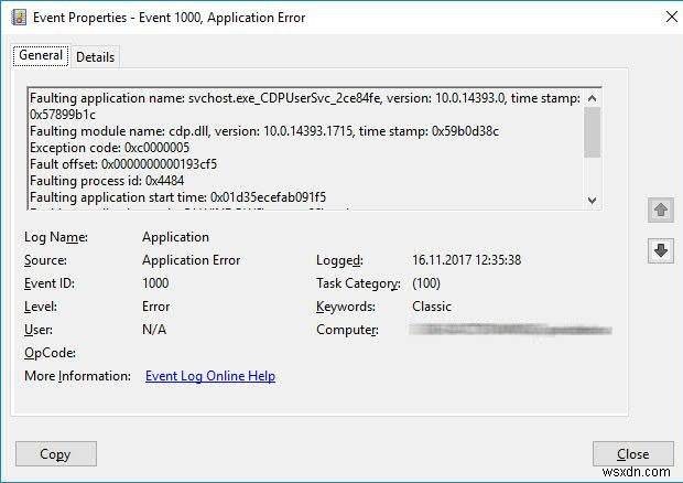 修正：CDPUserSvcがWindows 10 / WindowsServer2016で動作を停止しました 