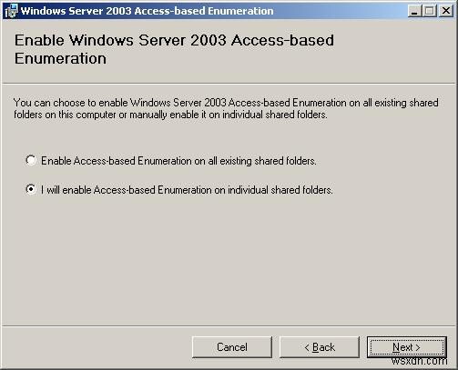 Windows Serverでアクセスベースの列挙（ABE）を有効にする方法は？ 