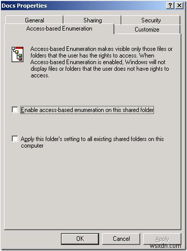 Windows Serverでアクセスベースの列挙（ABE）を有効にする方法は？ 
