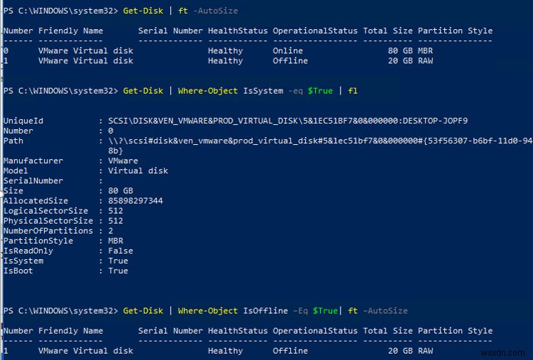 WindowsPowerShellを使用したディスクとパーティションの管理 