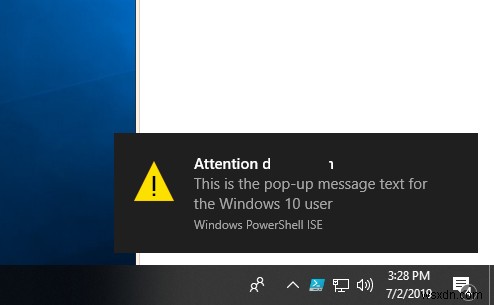 PowerShellからポップアップまたはバルーンのヒント通知を表示するにはどうすればよいですか？ 