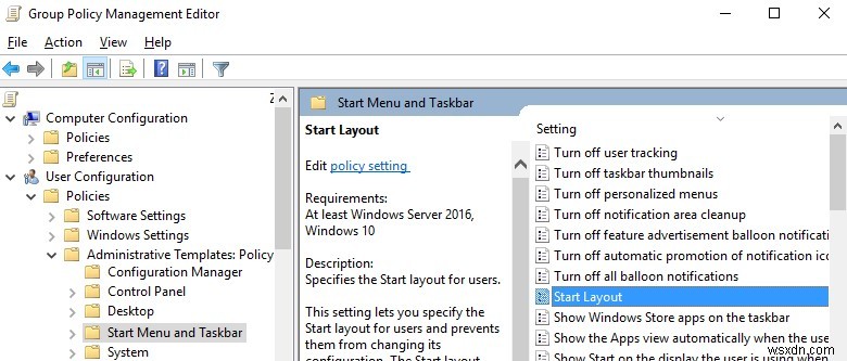 GPOを使用したWindows10スタートメニューレイアウトとタスクバーピンアプリの管理 