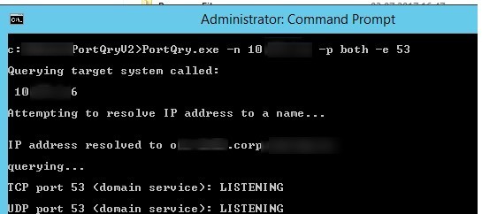 PortQryを使用したTCP/UDPオープンポートのチェック（ポートスキャナー） 