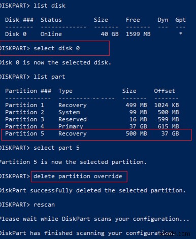 Windows10のリカバリパーティションによってブロックされたボリュームを拡張する 