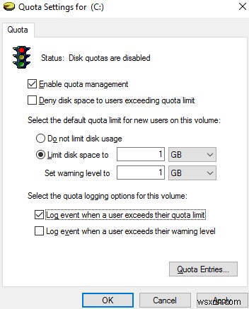 Windowsでユーザーディスククォータを有効にして構成する方法は？ 