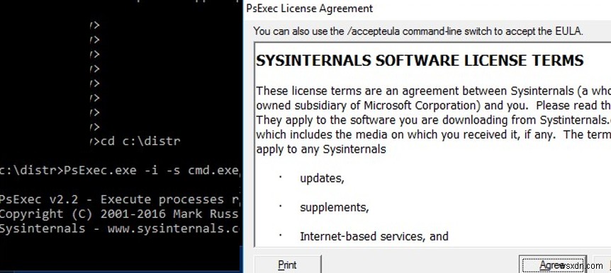 WindowsのSYSTEM（LocalSystem）でCMD /プログラムを実行するにはどうすればよいですか？ 