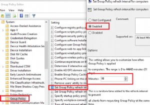 Windowsドメインコンピューターでのグループポリシー設定の更新 