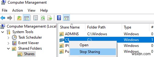 Windows 10での管理共有（Admin $、IPC $、C $、D $）の管理 