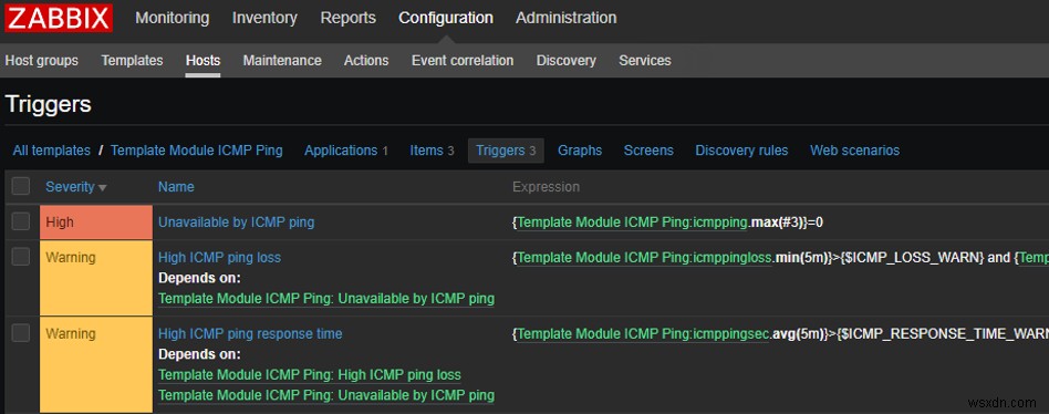 Zabbix –シンプルなICMPpingチェック 