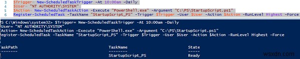 PowerShellを使用してスケジュールされたタスクを作成および管理する方法は？ 