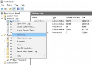 PowerShellまたはWevtutilを使用してWindowsイベントログをクリアする方法