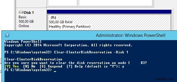 要求されたリソースは使用中です：Windows Server2012R2のクラスターディスクエラー 
