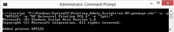 Windows 10/8.1のコマンドプロンプトからのプリンターの管理 