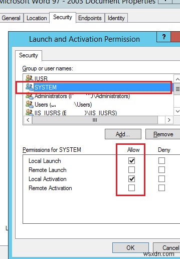 WindowsでのDistributedCOMエラー10016：アプリケーション固有のアクセス許可設定でローカルアクティベーションアクセス許可が付与されない 