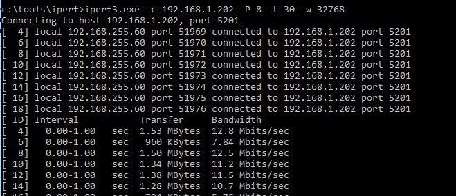 iPerfを使用したネットワーク速度と帯域幅のテスト（スループット） 