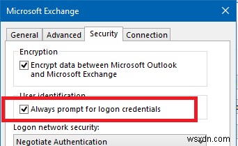 Outlookはクレデンシャル（ユーザー名とパスワード）を要求し続けます 
