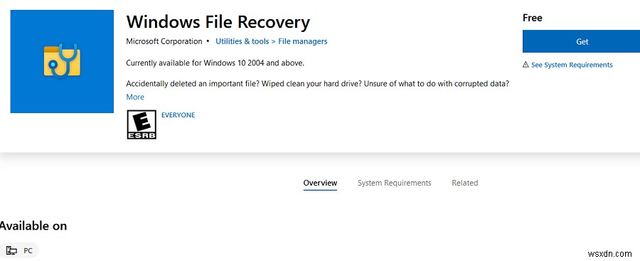 Windows 10でWindowsファイル回復ツール（WINFR）を使用する 