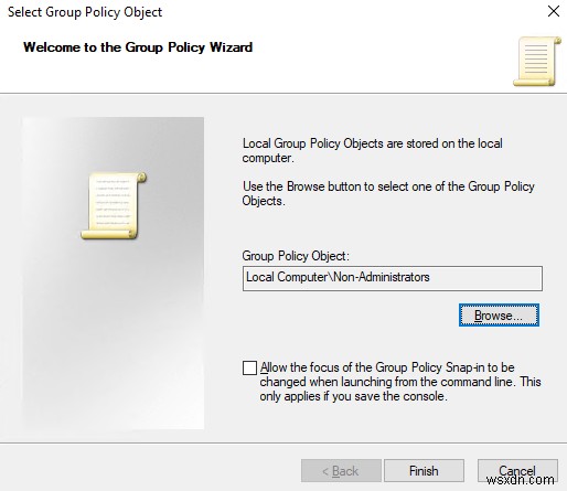 非管理者またはMLGPOを使用する単一ユーザーにローカルグループポリシーを適用する 