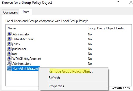 非管理者またはMLGPOを使用する単一ユーザーにローカルグループポリシーを適用する 