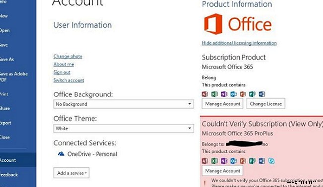 Office 365（Microsoft 365）サブスクリプションを確認できませんでした 