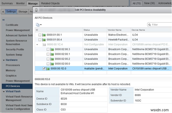 VMWareESXiから仮想マシンへのUSBデバイスパススルーの構成 