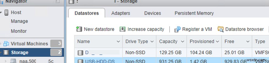 VMWareESXiからUSBフラッシュドライブにアクセスする 