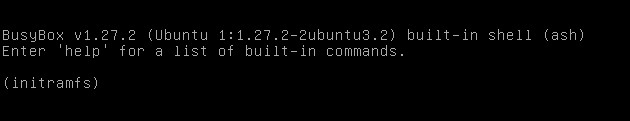 Ubuntu / Mint/KaliがBusyBoxでInitramfsプロンプトを起動します 