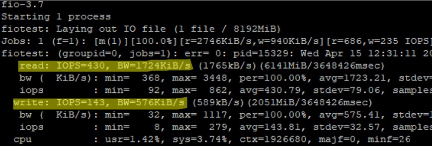 Linuxでディスクパフォ​​ーマンス（IOPSとレイテンシー）を確認する方法は？ 