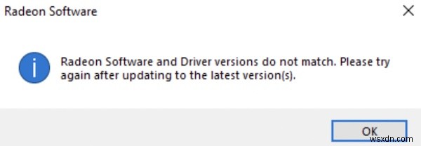 修正済み：RadeonソフトウェアとドライバーがWindows 11、10、8、7と一致しない 