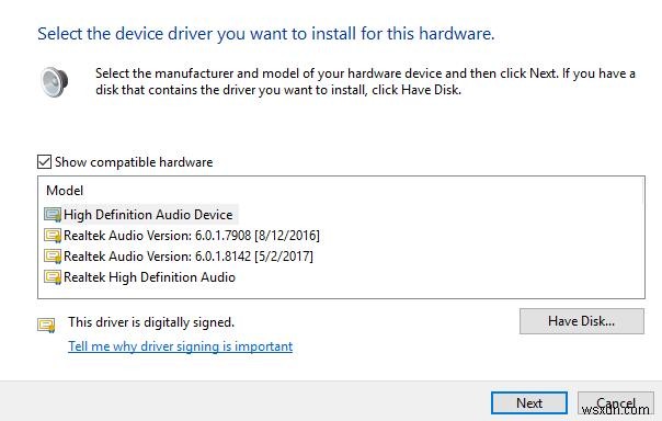 修正済み：IDT High Definition AudioCodecドライバーがWindows10、8、7で機能しない 