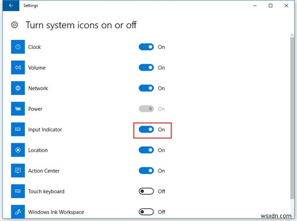 Windows10の言語バーと入力インジケーターをオンまたはオフにします 