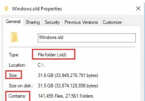 Windows.oldフォルダとは何ですか？それを削除する方法は？ 