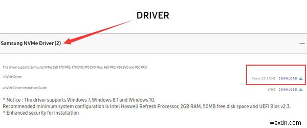 Windows 11、10、8、および7でSamsungNVMeドライバーをダウンロードして更新します 