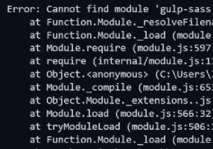 Gulpで「モジュールgulp-sassが見つかりません」というエラーを修正する方法 