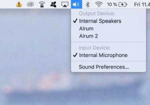 Macメニューバーからオーディオ入力/出力ソースを切り替える方法 