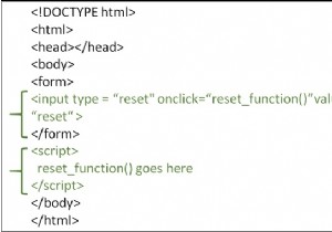 JavaScriptを使用してフォームをリセットまたはクリアするにはどうすればよいですか？ 