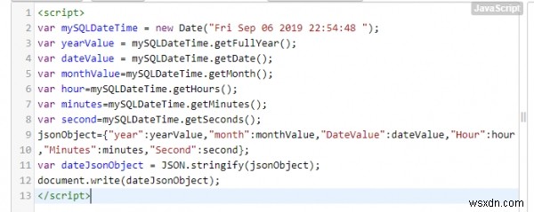MySQL DATETIME値をJavaScriptでJSON形式に変換する方法は？ 