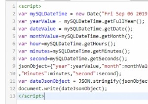 MySQL DATETIME値をJavaScriptでJSON形式に変換する方法は？ 