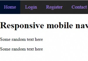 CSSとJavaScriptを使用してスマートフォン/タブレットのトップナビゲーションメニューを作成するにはどうすればよいですか？ 