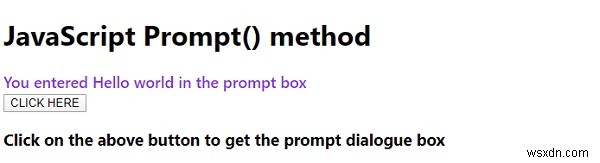 JavaScriptプロンプトの例 