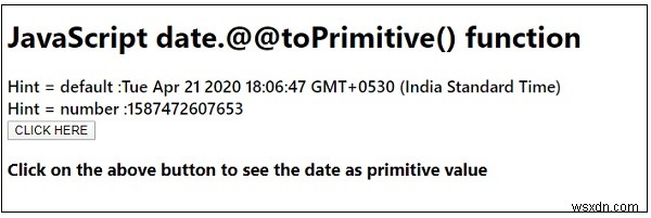 JavaScriptの日付。@@toPrimitive（）関数 