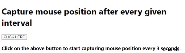 指定された間隔ごとにマウスの位置をキャプチャするためのJavaScriptの例 