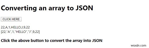 JavaScript配列をJSONに変換する 