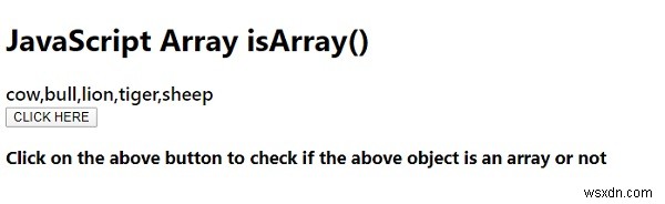 JavaScript Array.isArray（）メソッド 