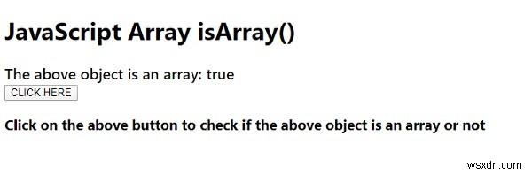 JavaScript Array.isArray（）メソッド 