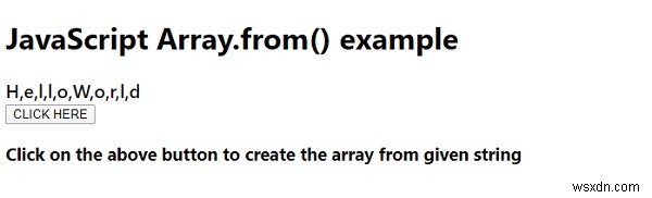 JavaScript Array.from（）メソッド 